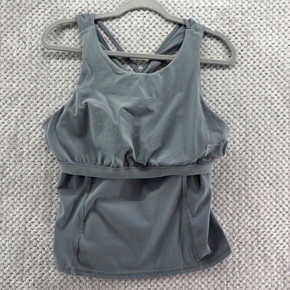 Sweaty Betty Active Top Womens L Gray Padded Bra Strappy Back Gym Yoga Workout - Picture 3 of 7